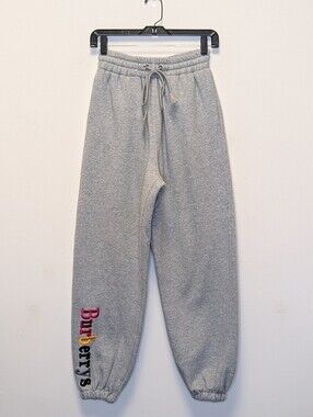 Burberry Rainbow Logo Embroidered Jogger Sweatpants Gray Men’s M